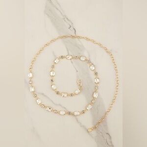 Emerald-Cut Crystal Chain Belt